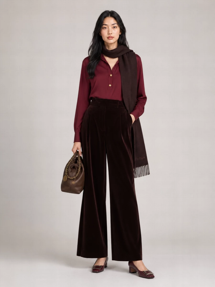 Max Mara Velvet Wide-Leg Trousers