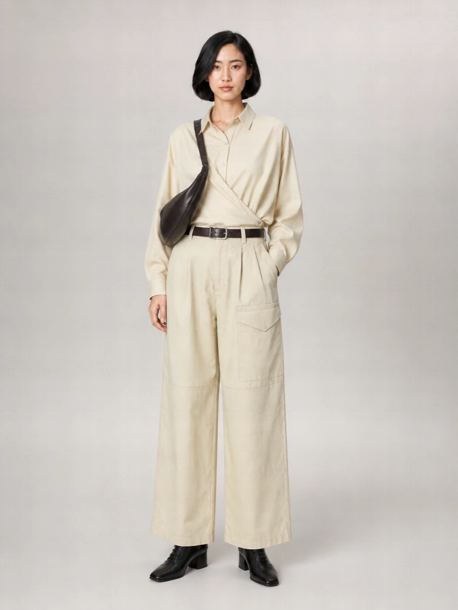 Auralee Wide-Leg Cargo Trousers