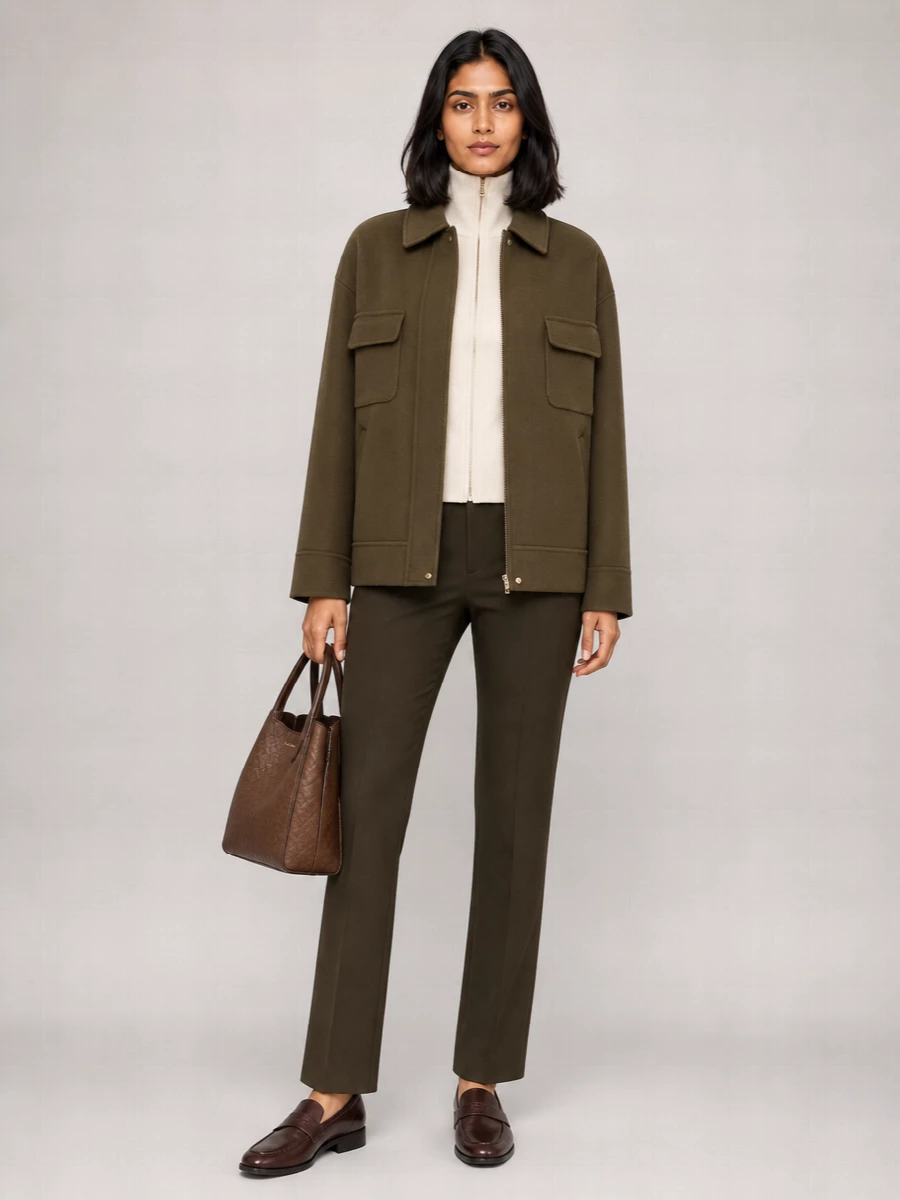 S Max Mara Wool Silk Padded Short Coat