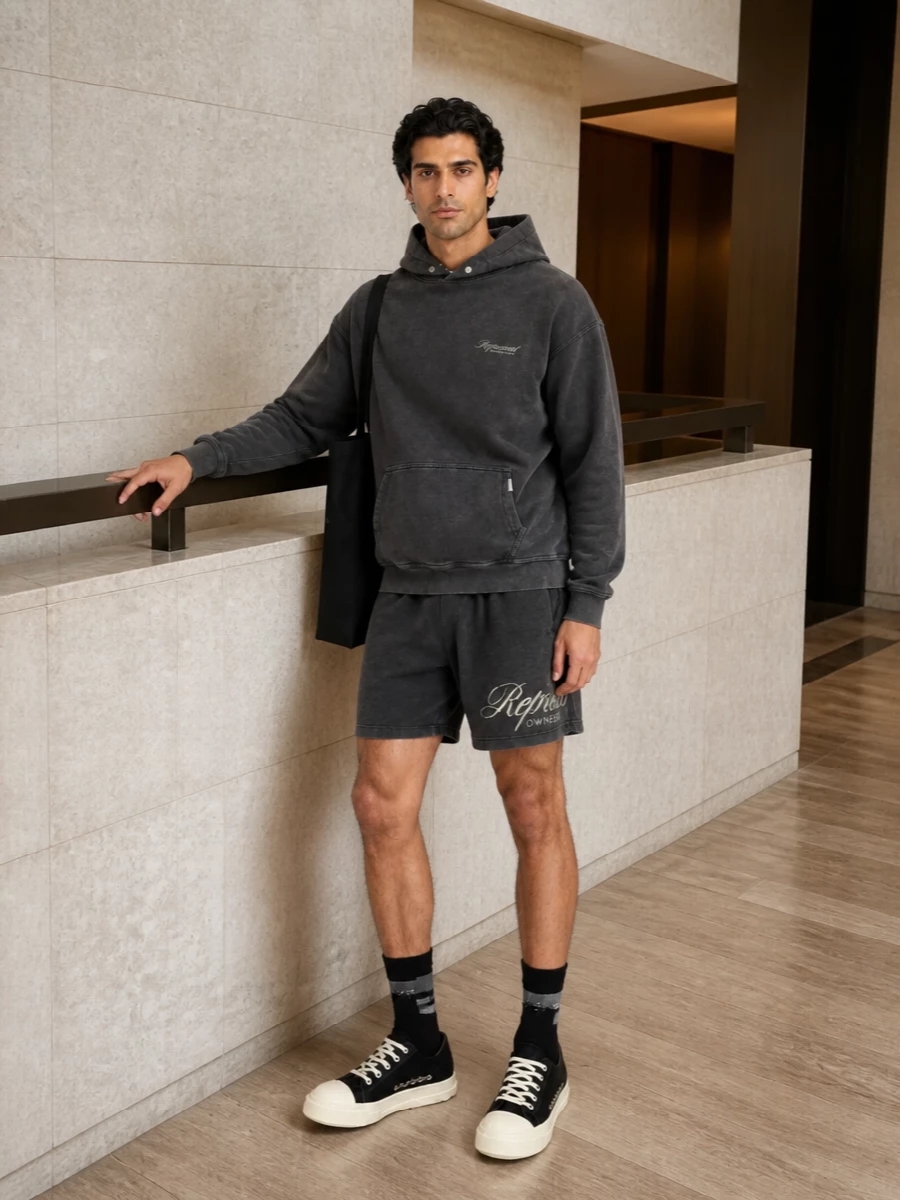Represent hoodie rick owens sneakers outfit