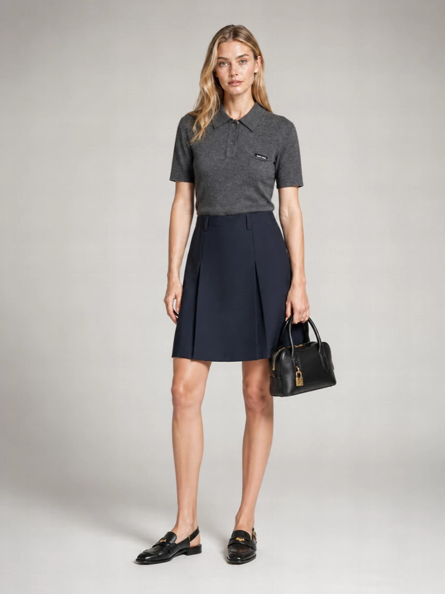 Miu Miu Cashmere Short-Sleeve Polo Shirt