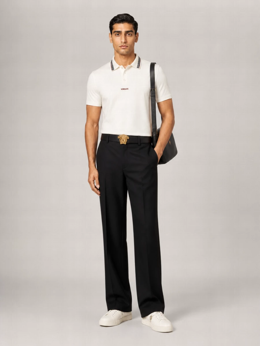 Versace Cotton Short-Sleeve Polo Shirt