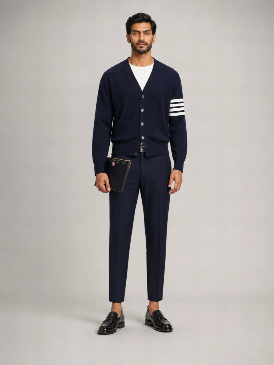Thom Browne Wool Intarsia Cardigan