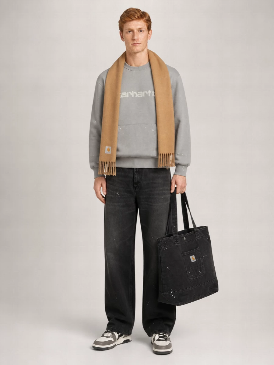 Carhartt Wip Cotton Destroy-Effect Logo-Print Sweatshirt