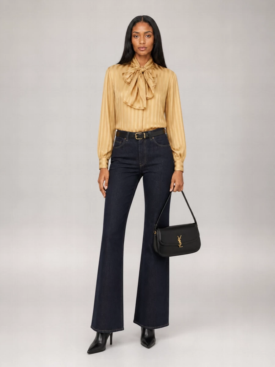 Saint Laurent High-Rise Bootcut Flared Jeans