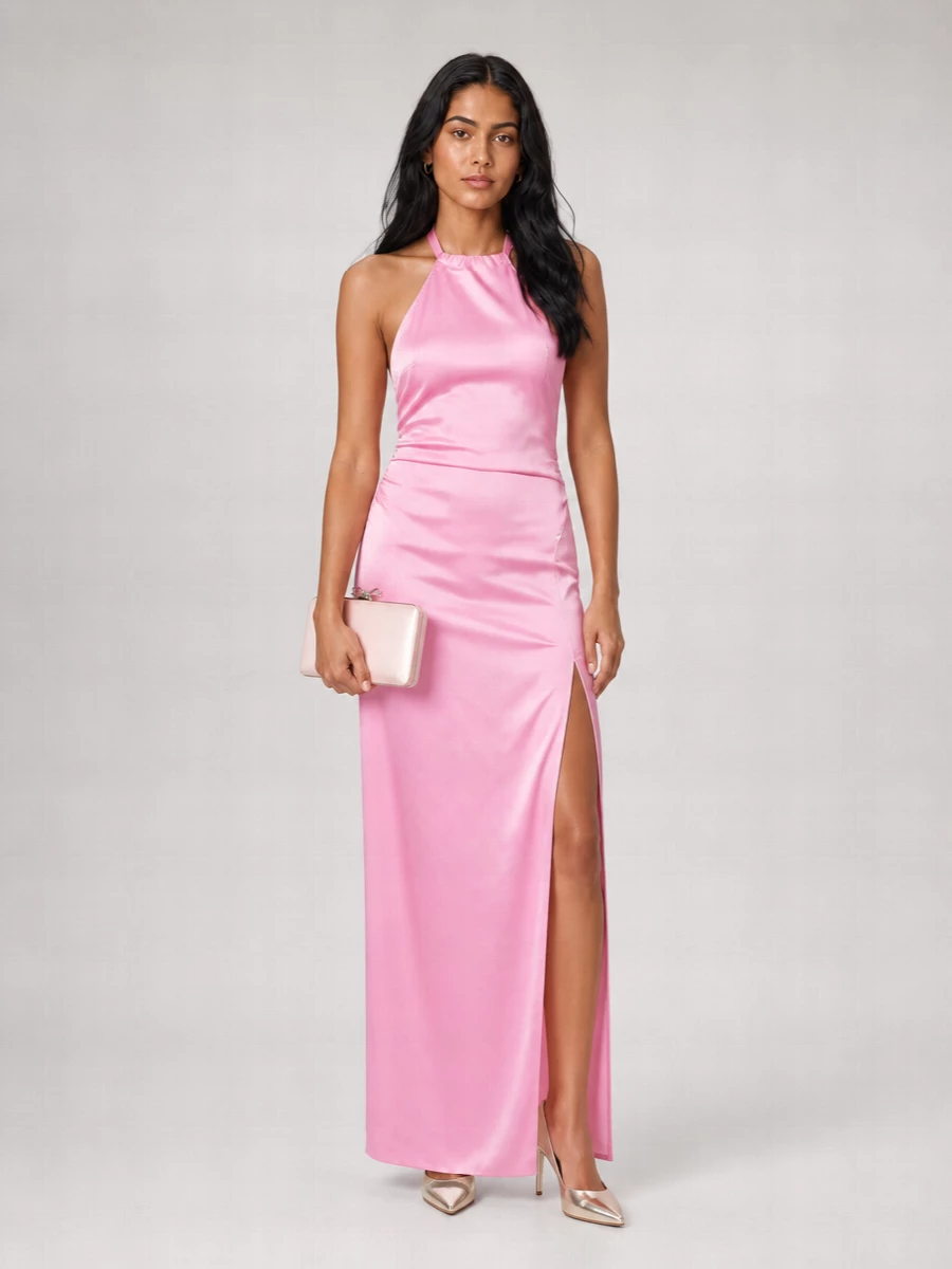 Rotate Ruched Maxi Dress