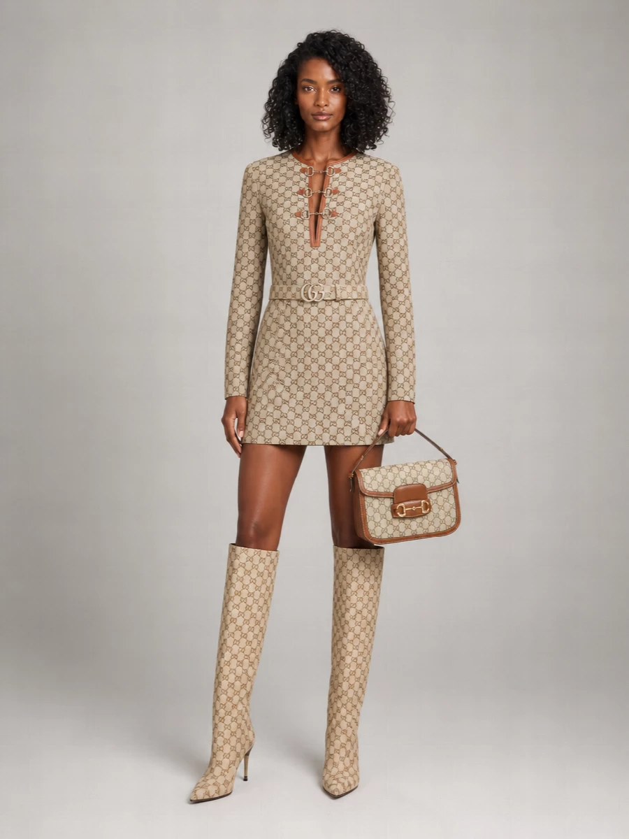 Gucci Gg Supreme Fabric Bombshell Ankle Boots
