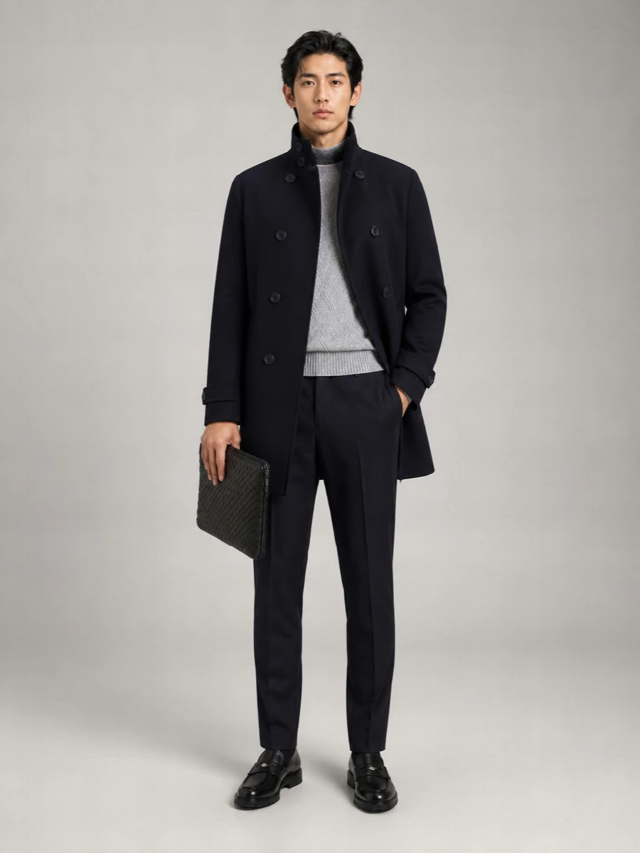 Herno Nylon Double-Breasted Down Jacket