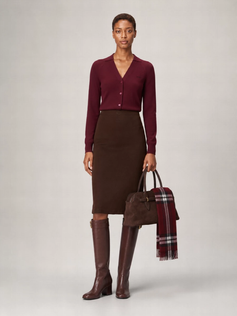 Miu Miu Virgin Wool Logo-Embroidered Collared Cardigan