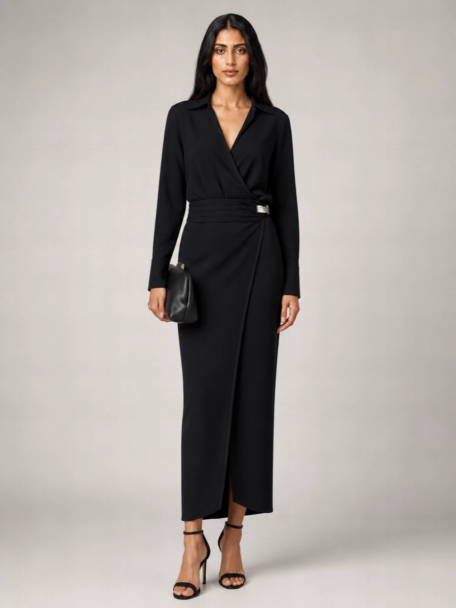 The Attico Wrap Maxi Dress