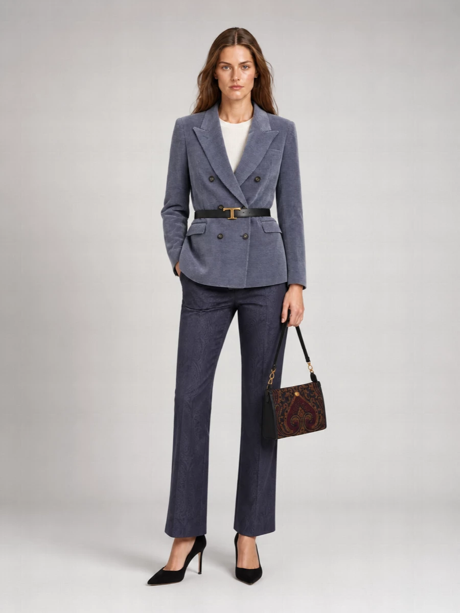 Etro Wool Straight-Leg Suit Trousers