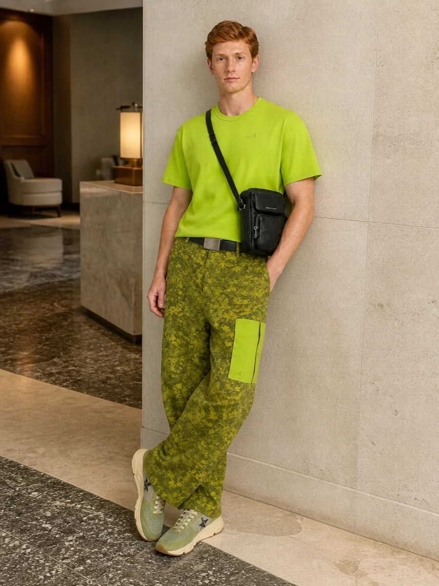 Ten c cargo pants lime tee sneakers outfit