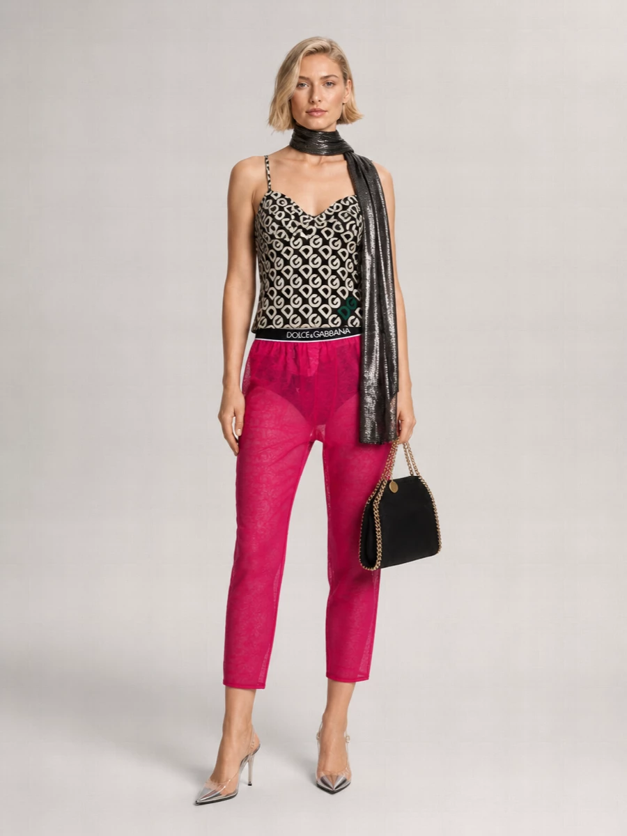 Dolce&Gabbana Logo-Print Cropped Tights