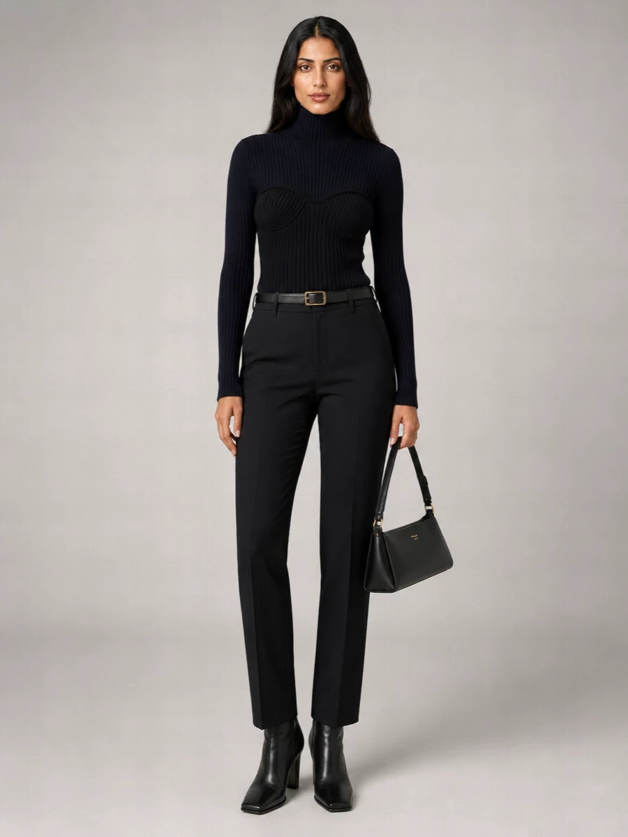 Jean Paul Gaultier Pleated Straight-Leg Tailored Trousers
