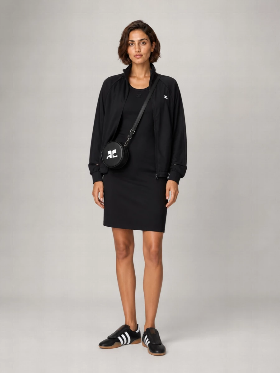 Courrèges Cutout Sleeve Single Breasted Coat
