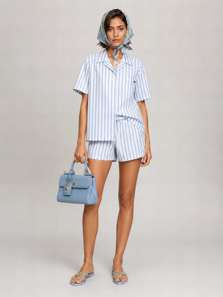 Dolce&Gabbana Striped Poplin Shorts