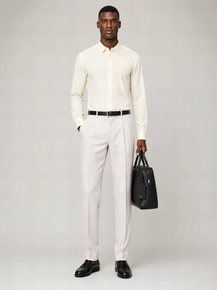 Tom Ford Cashmere Wool Silk Pleated Tailored Trousers