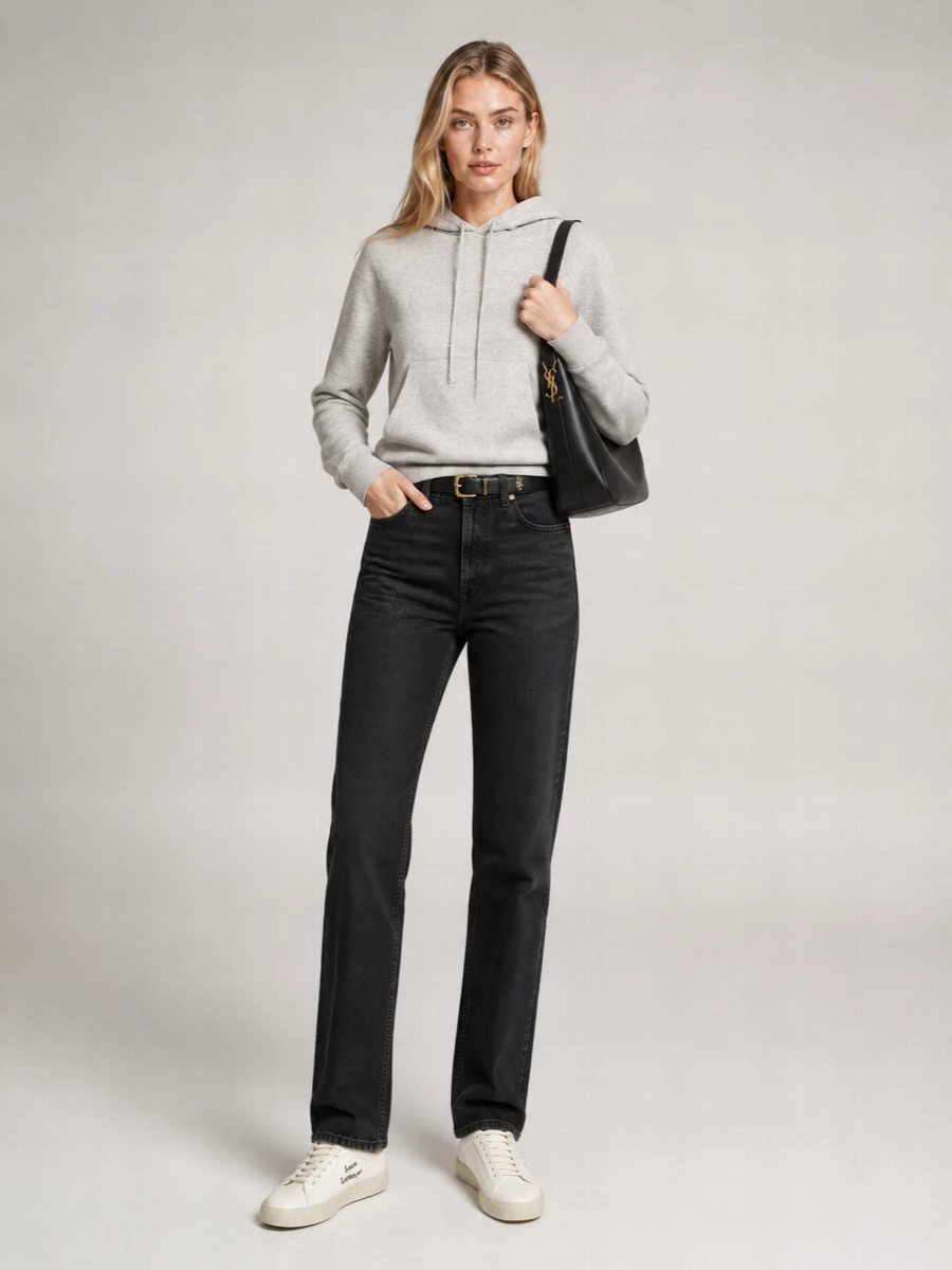 Saint Laurent Mélange Cotton Blend Sweatshirt