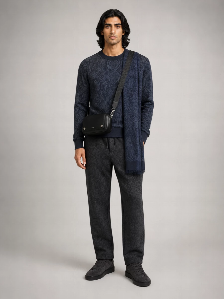 Etro jacquard straight-leg jogging pants