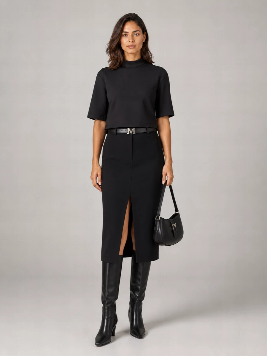 Moncler Genius High-Rise Midi Pencil Skirt