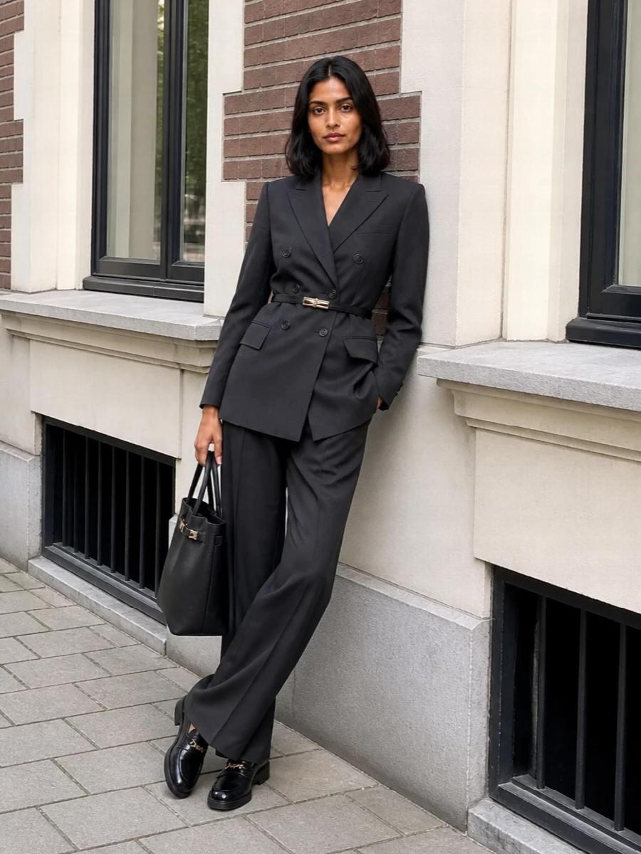 Pt torino charcoal suit tods loafers tote