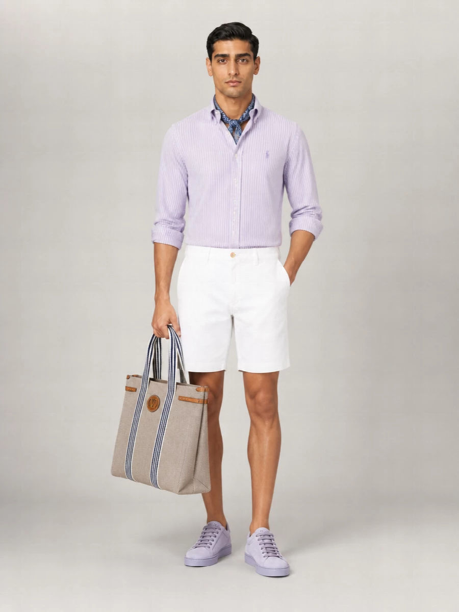 Ralph Lauren Linen Striped Long-Sleeve Shirt