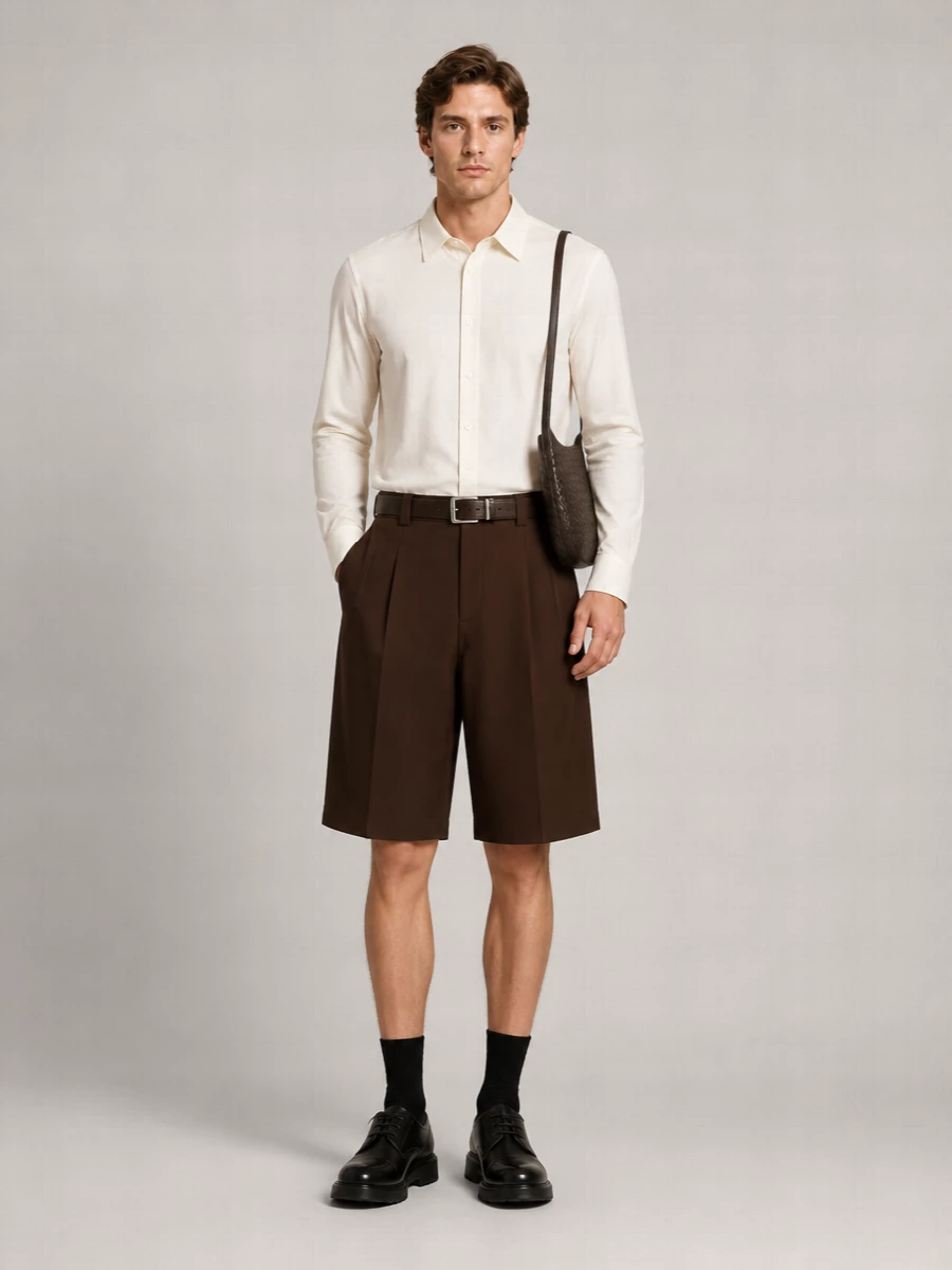 Balenciaga Cotton Wide-Leg Tailored Shorts