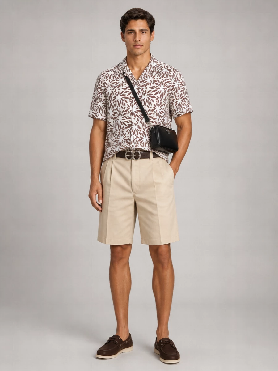 Prada Silk Blend Floral Print Bowling Shirt