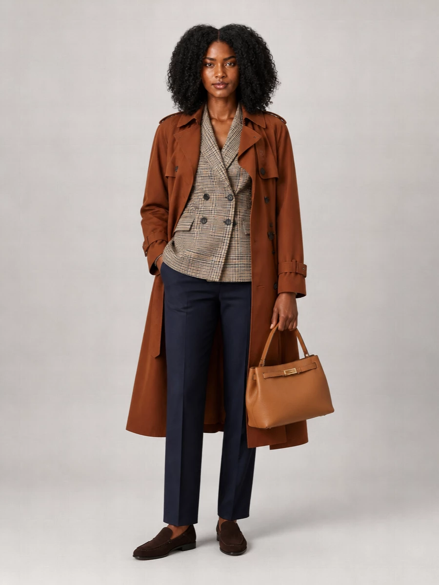 Saint Laurent Cotton Silk Double-Breasted Belted Trench Coat