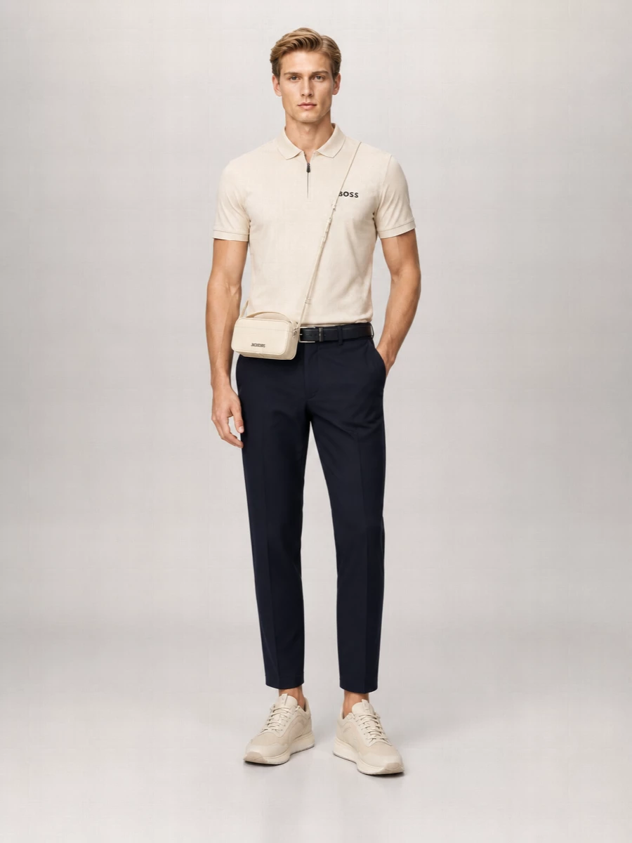 Boss Short-Sleeve Zip Polo Shirt