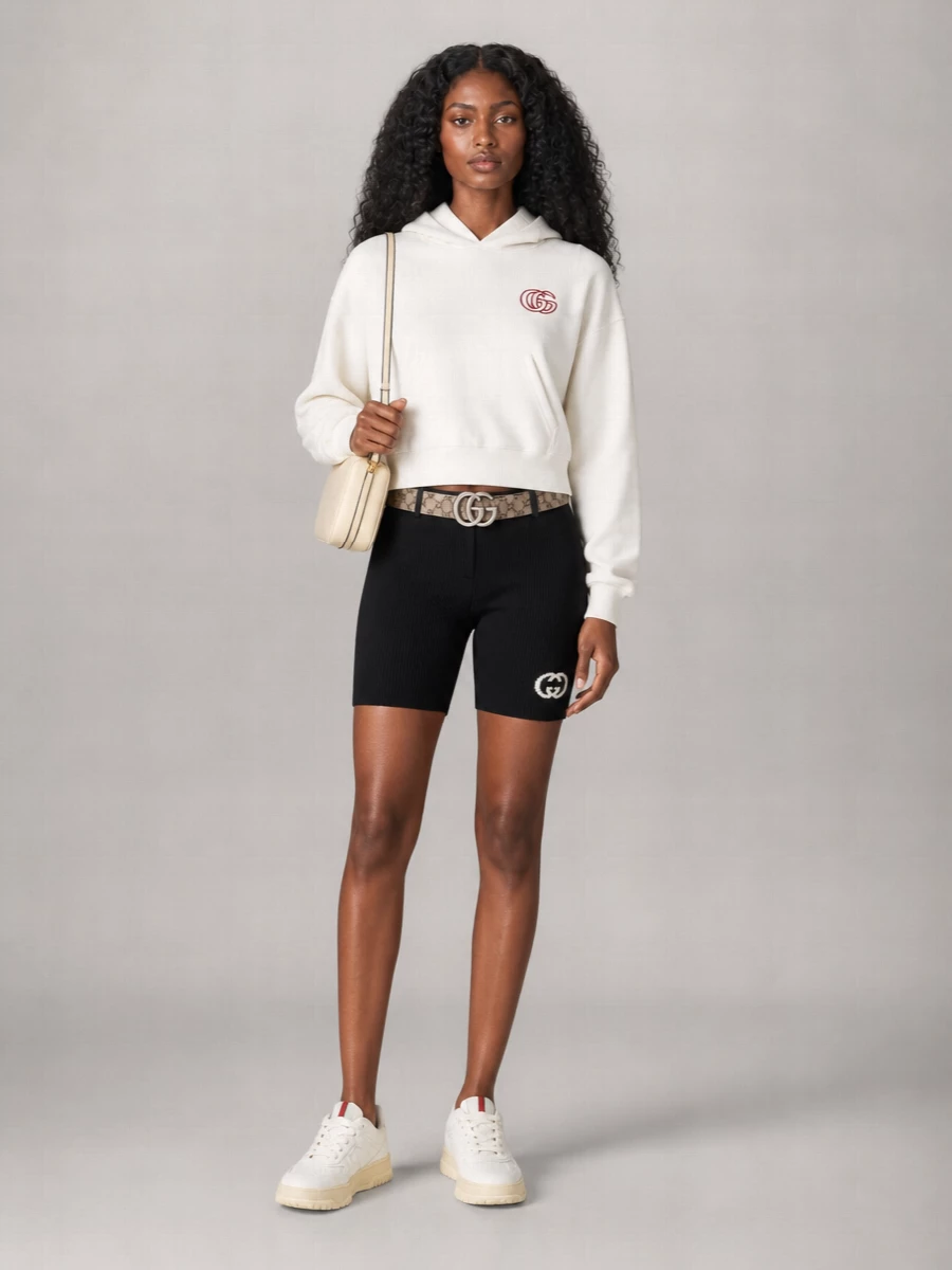 Gucci Embroidered Fabric Belt
