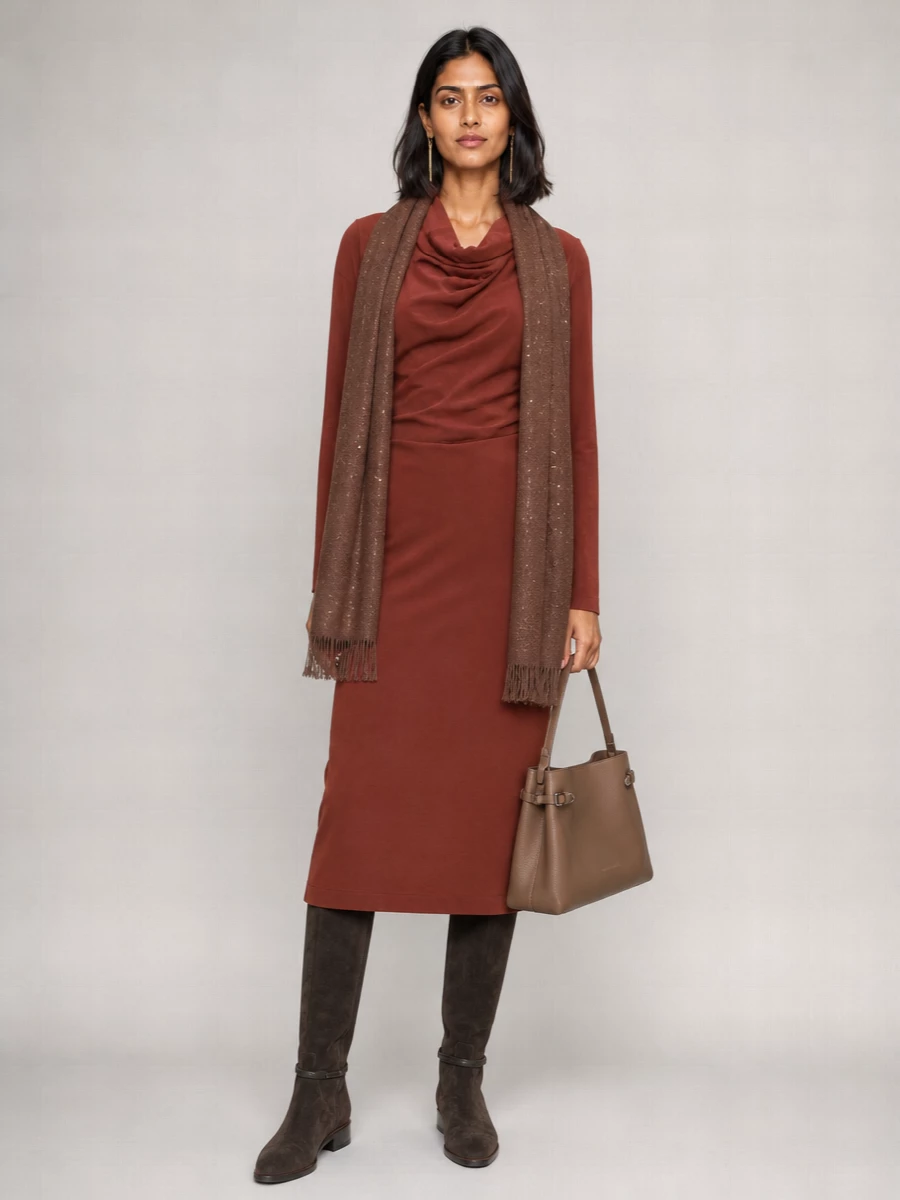 Brunello Cucinelli Draped Midi Dress
