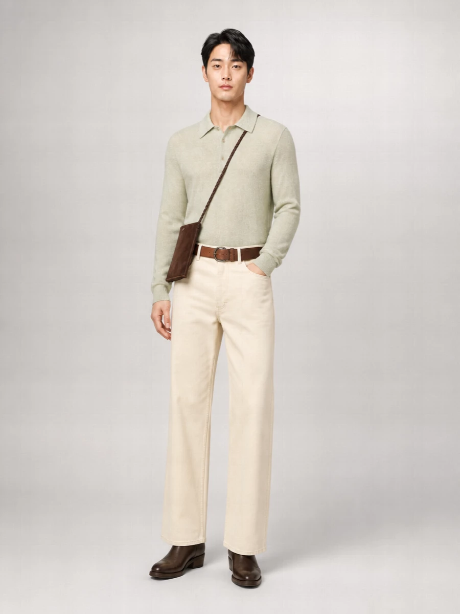 Auralee Silk Straight-Leg Jeans