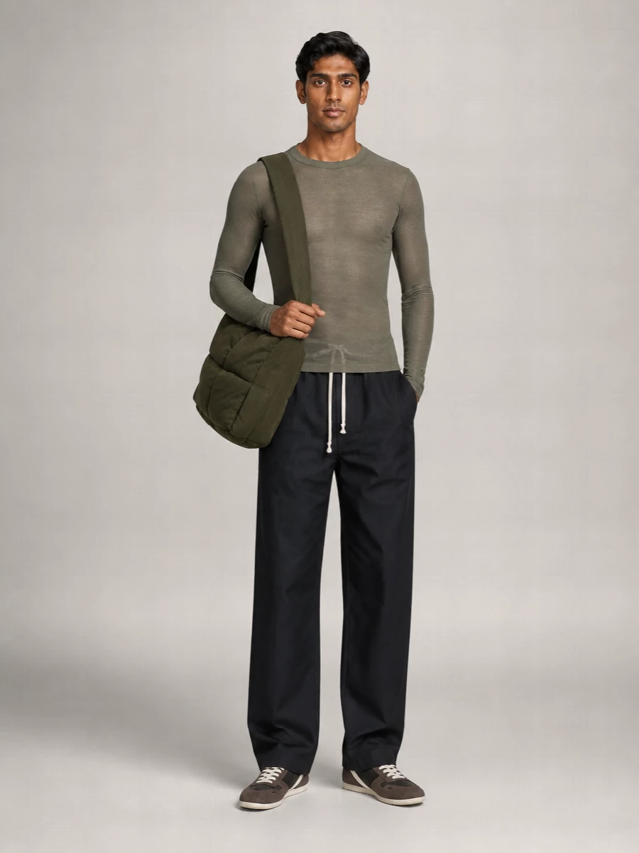 Rick Owens Silk Ribbed Long-Sleeve T-Shirt