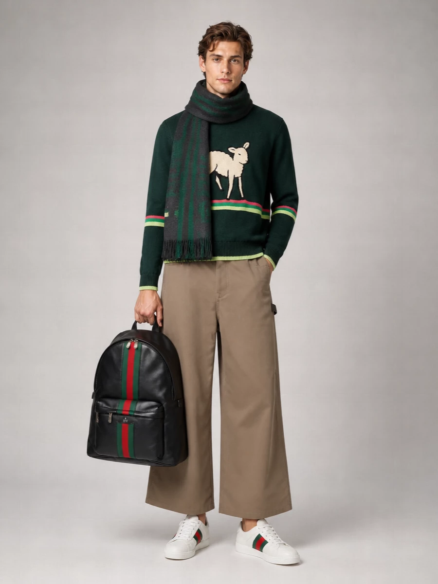 Jw Anderson Striped Sheep Cotton Jumper