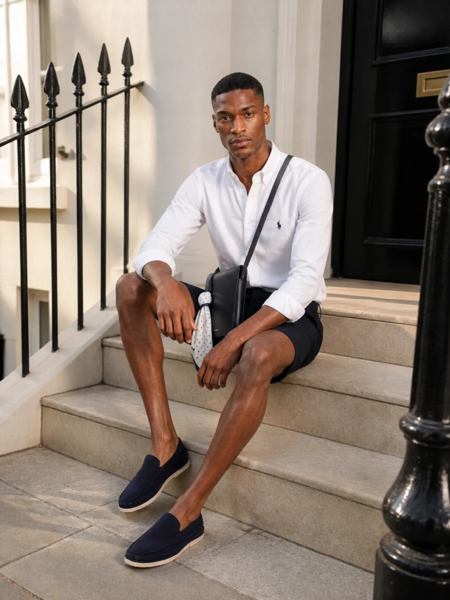 Polo ralph lauren shirt navy shorts tods loafers