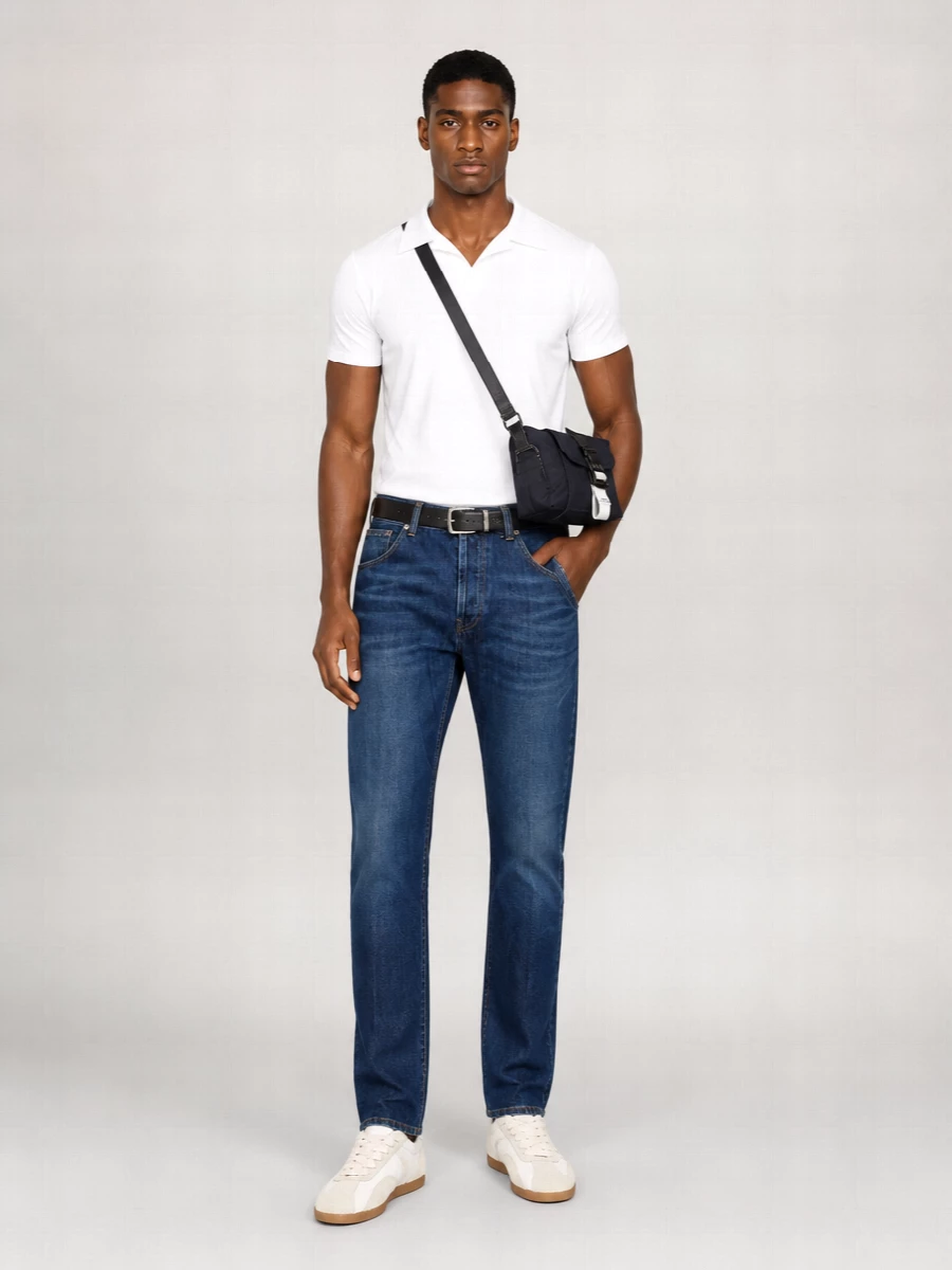 Dondup Denim Slim-Fit Straight-Leg Trousers