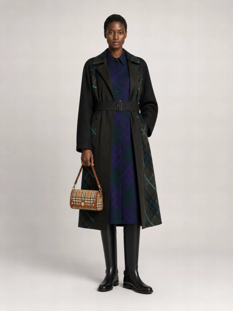 Burberry Cotton Embroidered Reversible Single Breasted Trench Coat