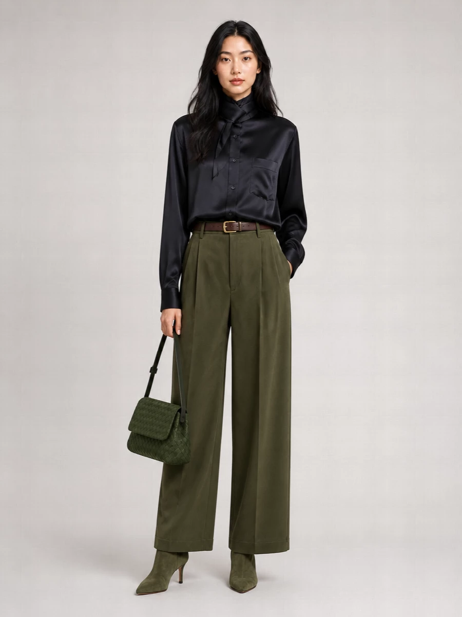 Darkpark Wool High-Rise Wide-Leg Trousers