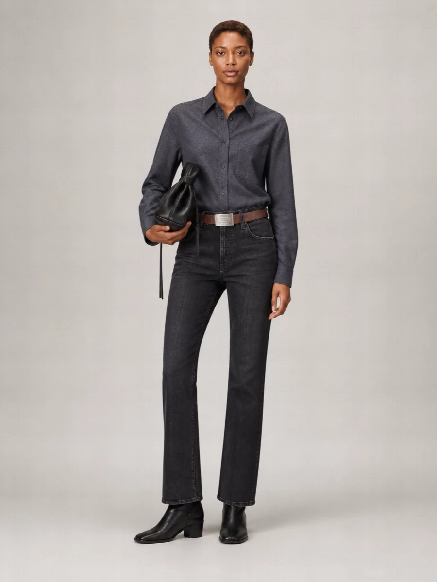 Mother denim mid-rise straight-leg jeans