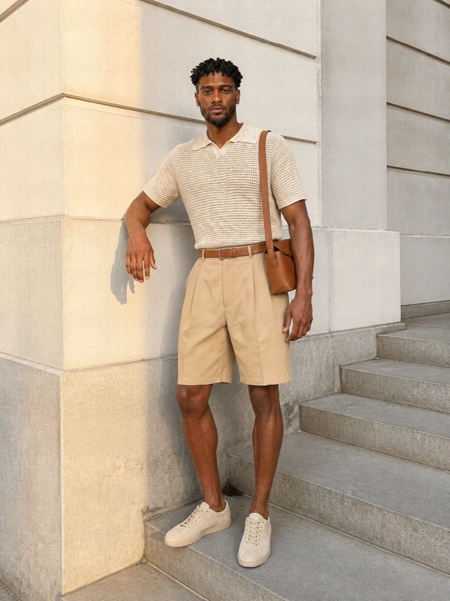 Auralee knit polo jil sander bermuda outfit