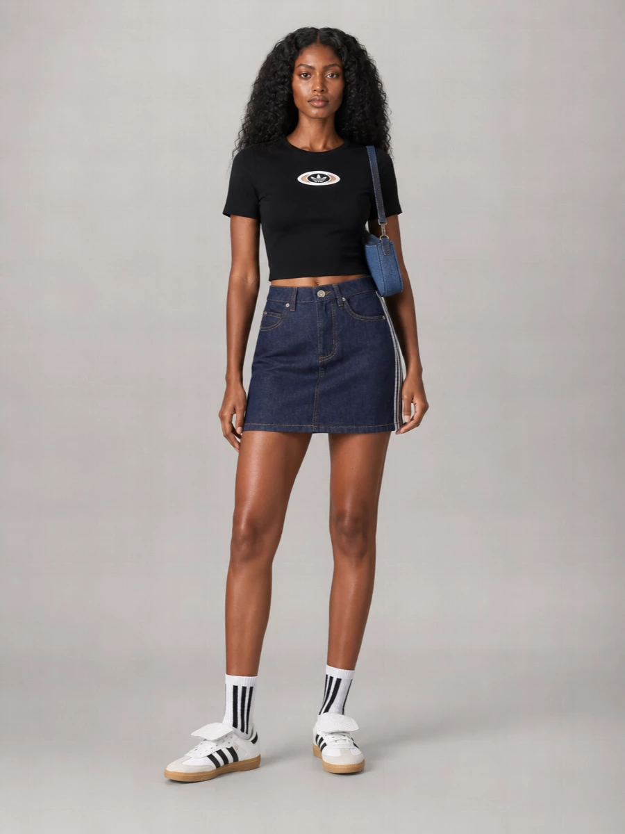 Adidas Denim Knee-Length Skirt