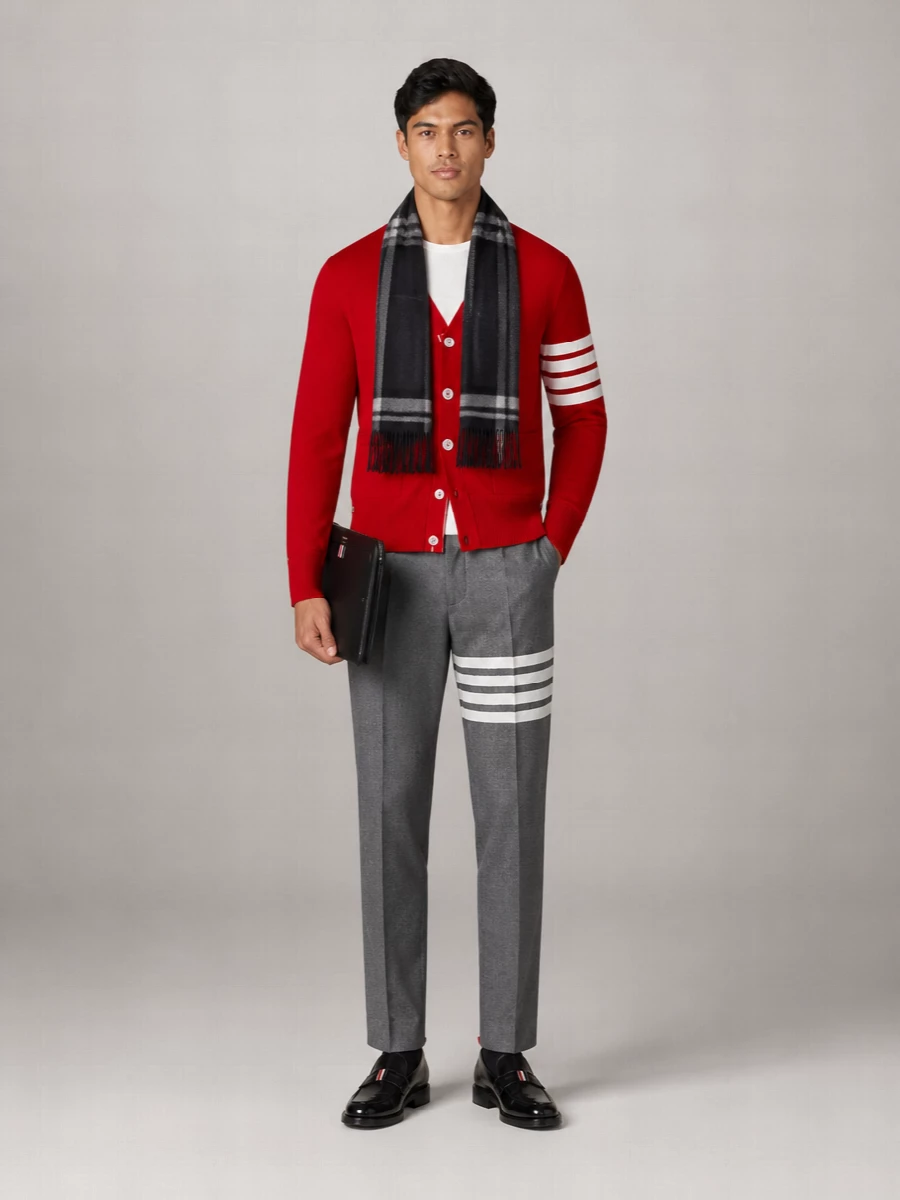 Thom Browne fine-knit wool v-neck cardigan
