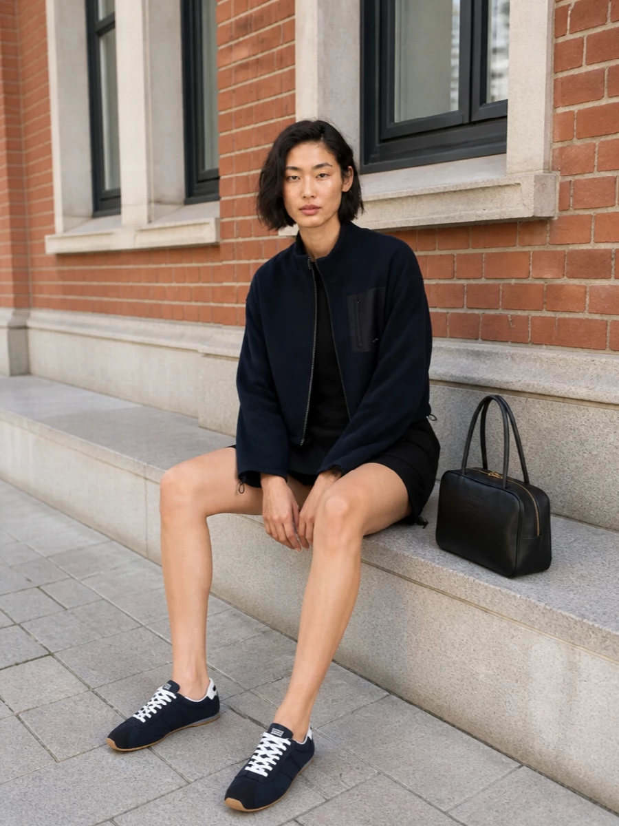 Prada nylon mini dress miu miu track jacket