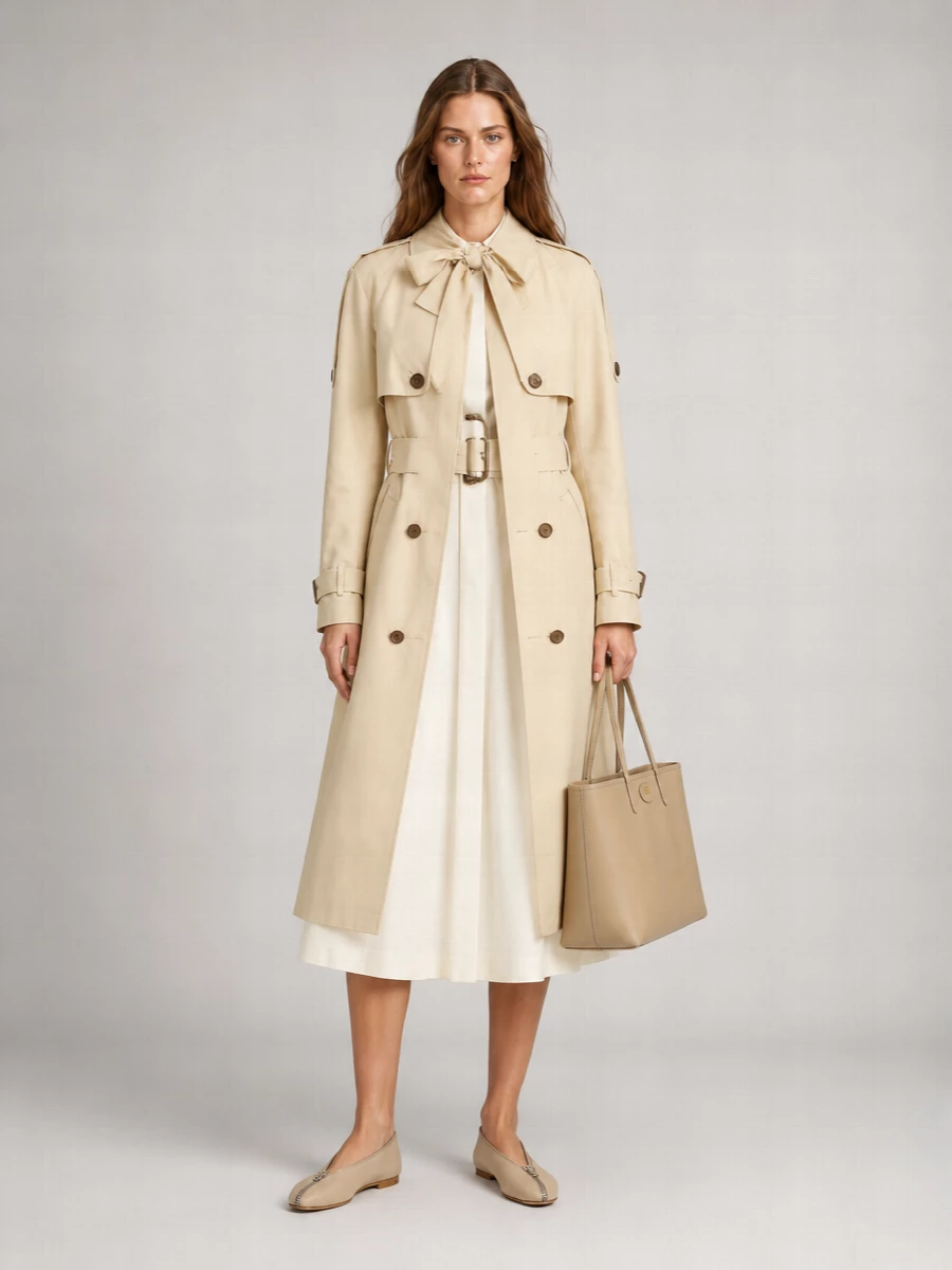 Burberry Double-Breasted Belted Trench Coat