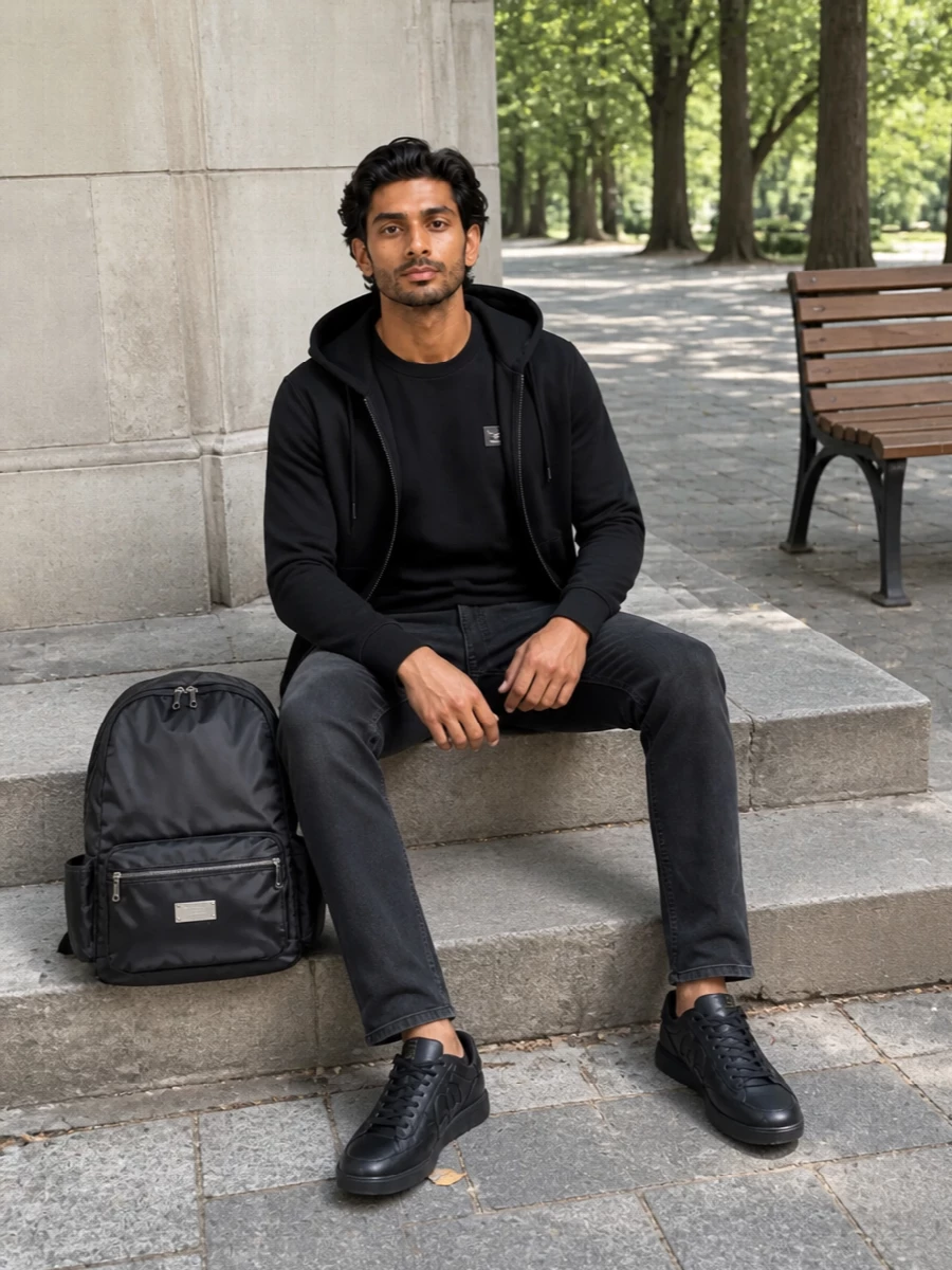 Dolce gabbana black hoodie slim jeans outfit