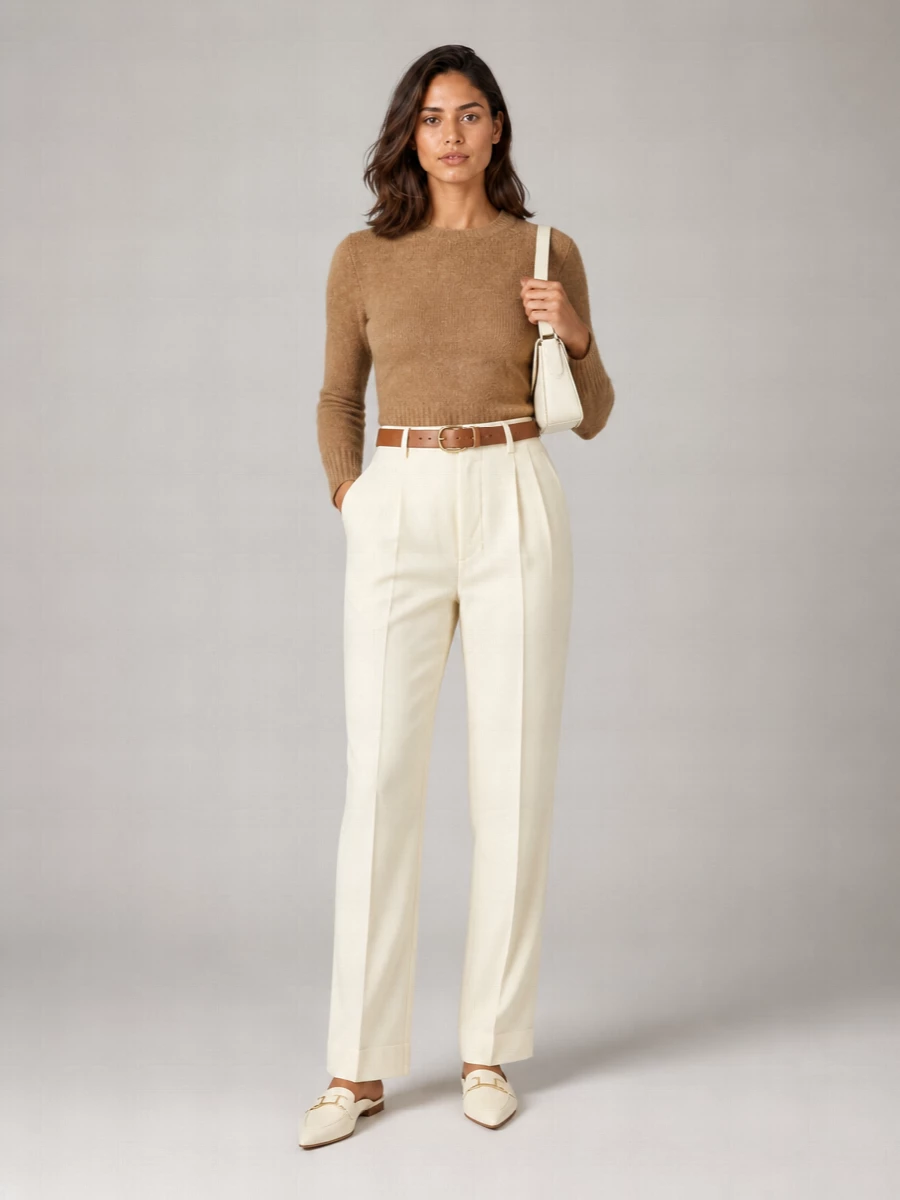 Ami Paris Virgin Wool Tailored Trousers