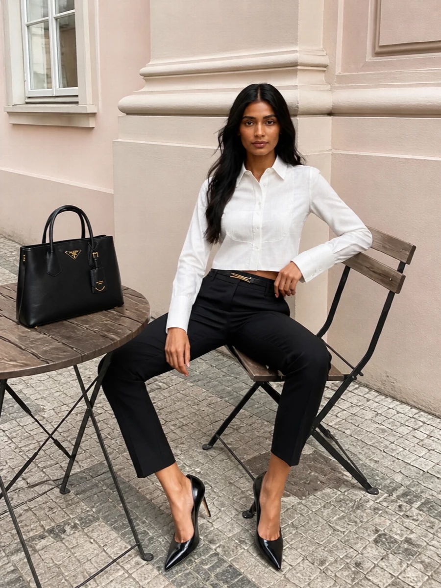 Ermanno scervino black trousers prada pumps
