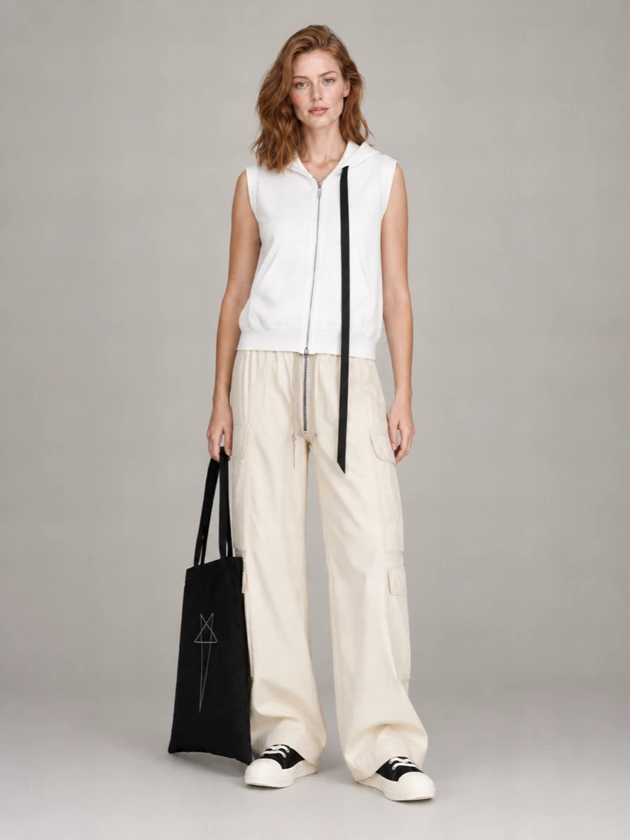 Rick Owens Drkshdw Nylon Low-Rise Flared Wide-Leg Trousers