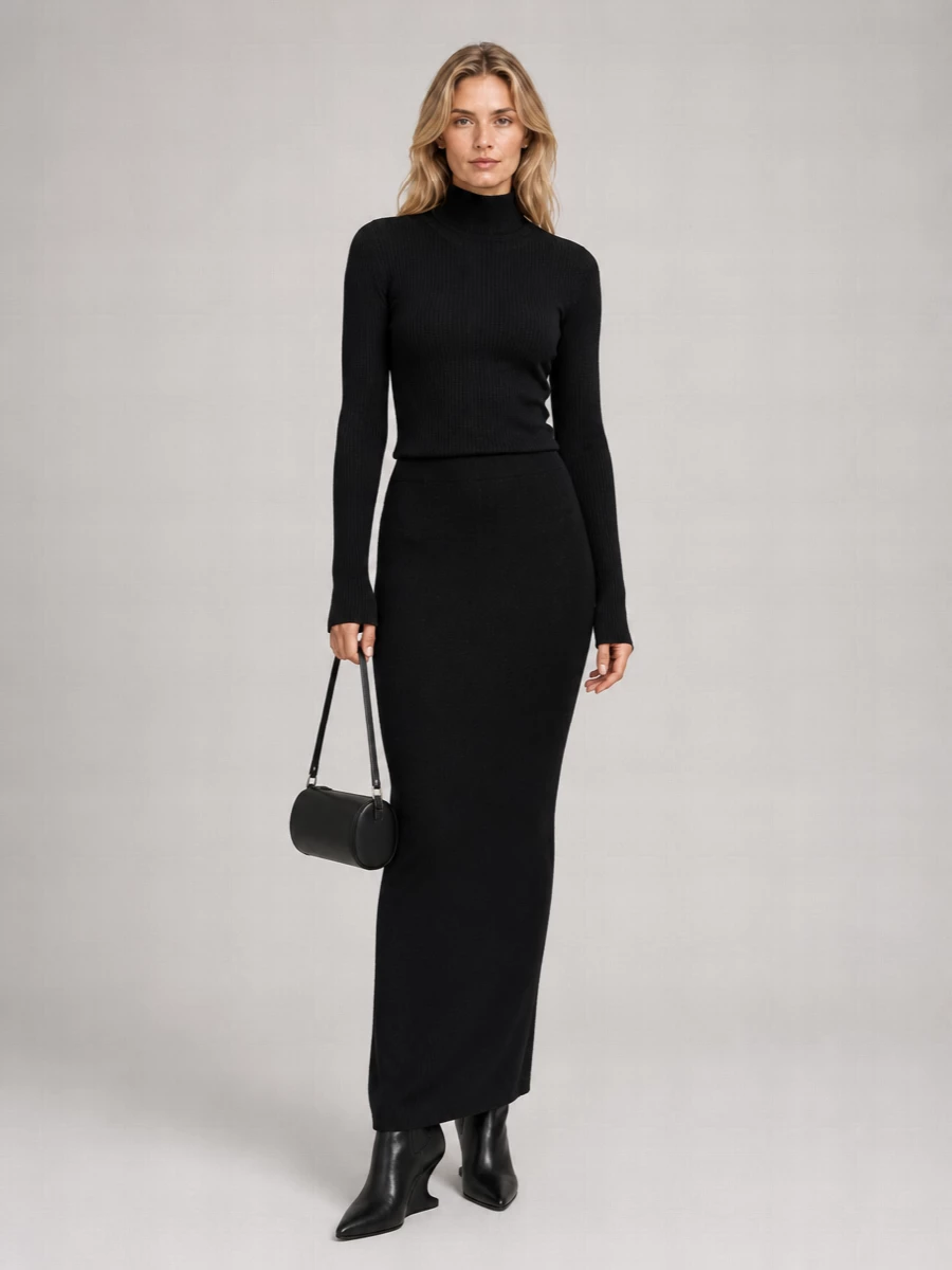 Rick Owens Ribbed Cashmere Mock Neck Cutout Jumper
